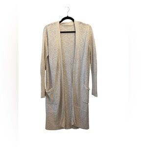 Athleta Cream Long Open Cardigan Size Medium